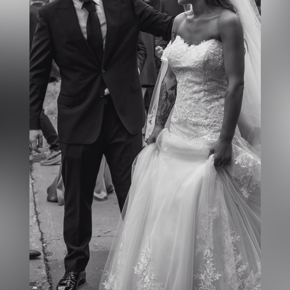 Blush pink wedding dress made in Italy - Picture 2 of 9